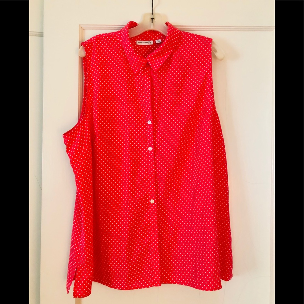 Susan Graver Polka Dot Tunic Top XL